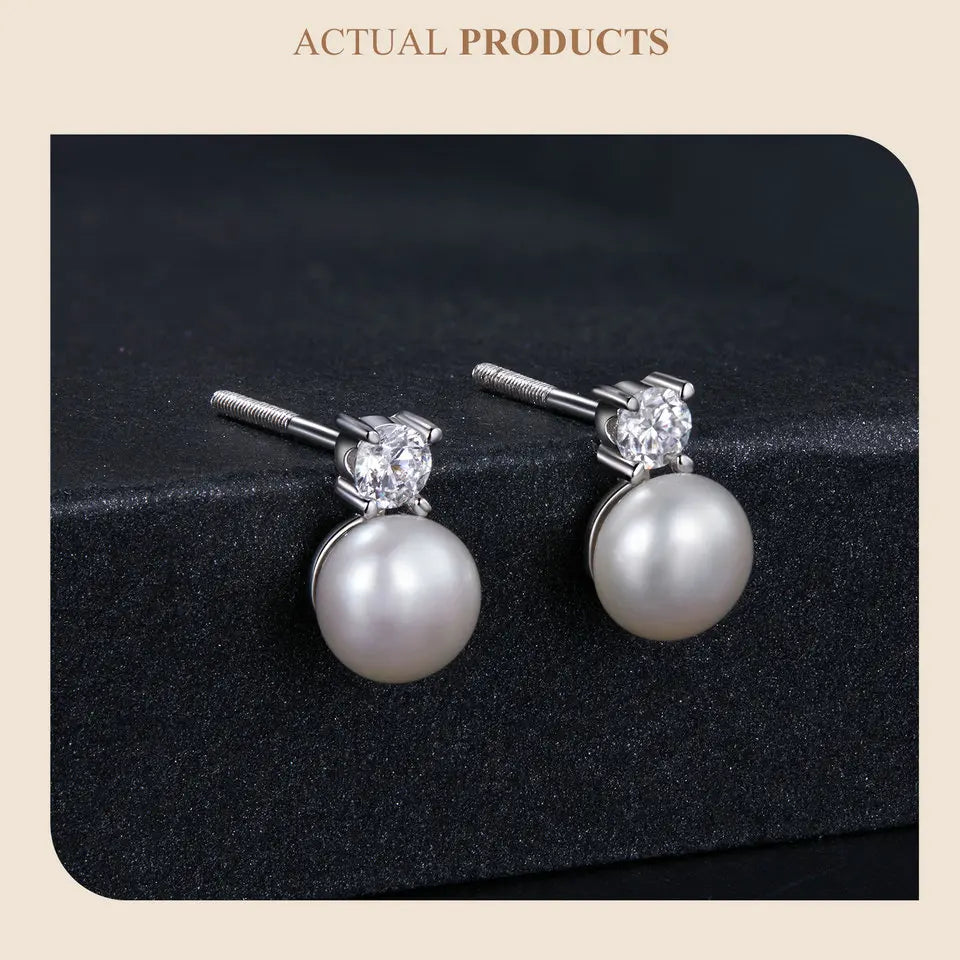 925 Sterling Silver Freshwater Pearl Stud Earrings