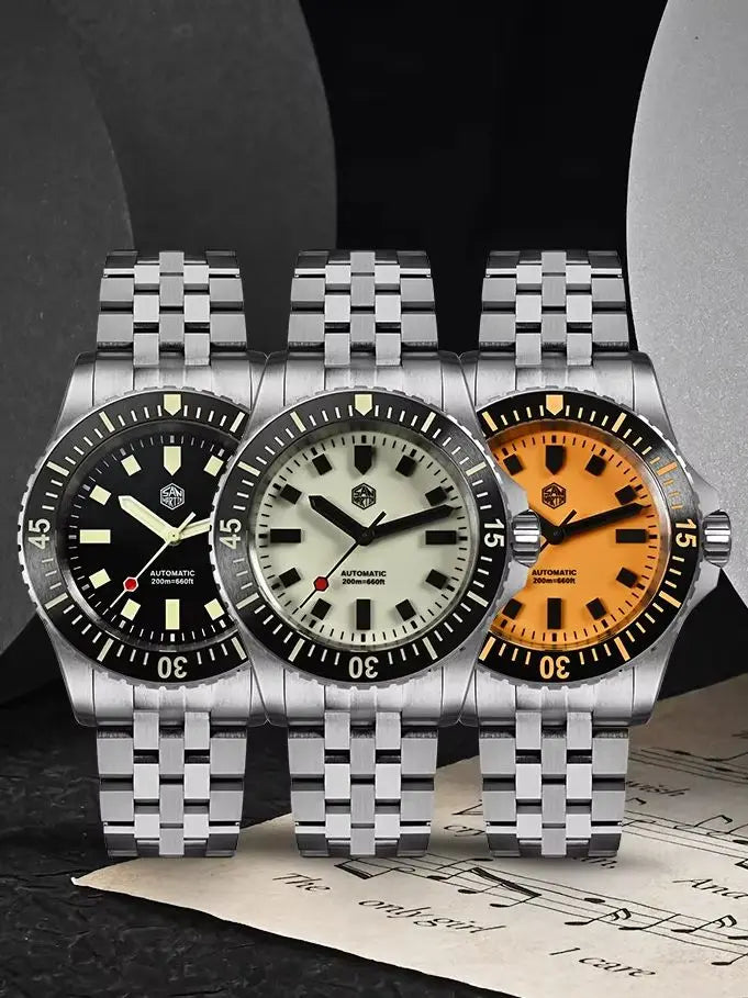 San Martin SN0012 -Toolwatch 1200HV -ST2130 Full Lume -Dial 200M