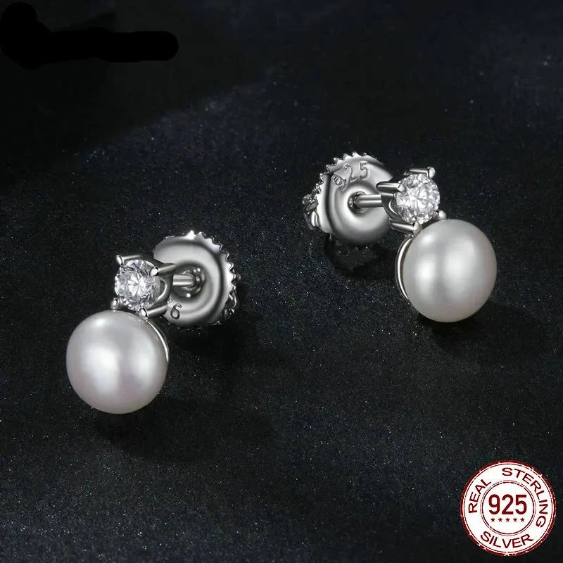 925 Sterling Silver Freshwater Pearl Stud Earrings