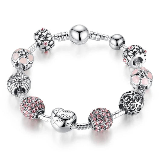 Silver Plated Charm Bracelet & Bangle