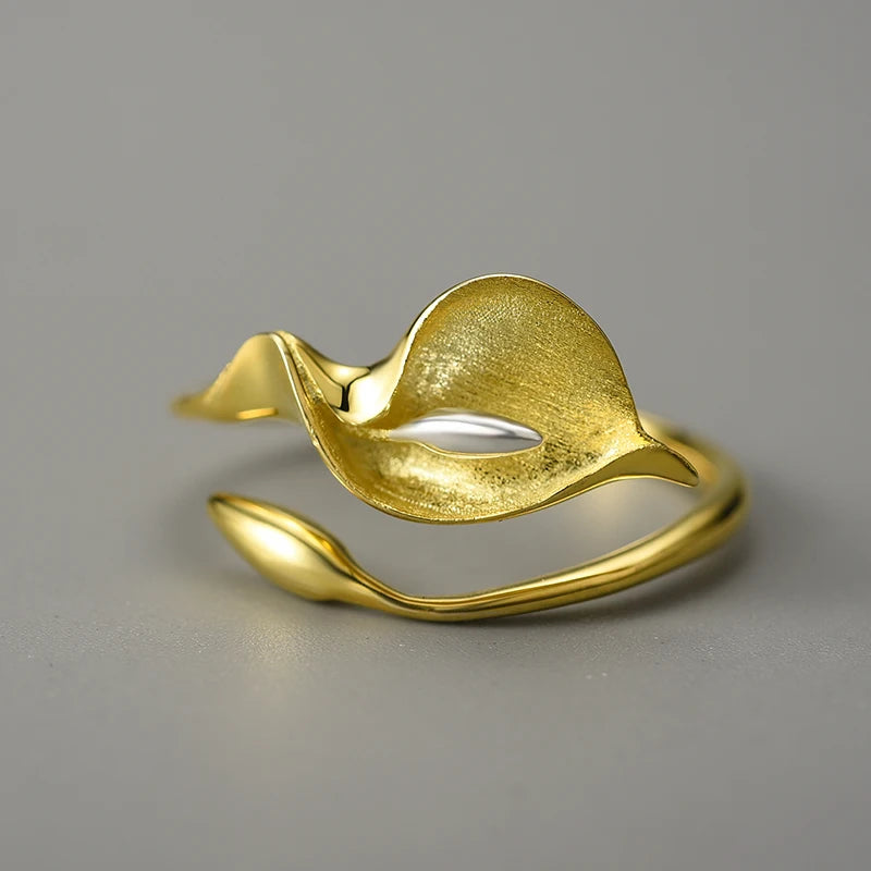 New Calla Lily Flower Adjustable Ring