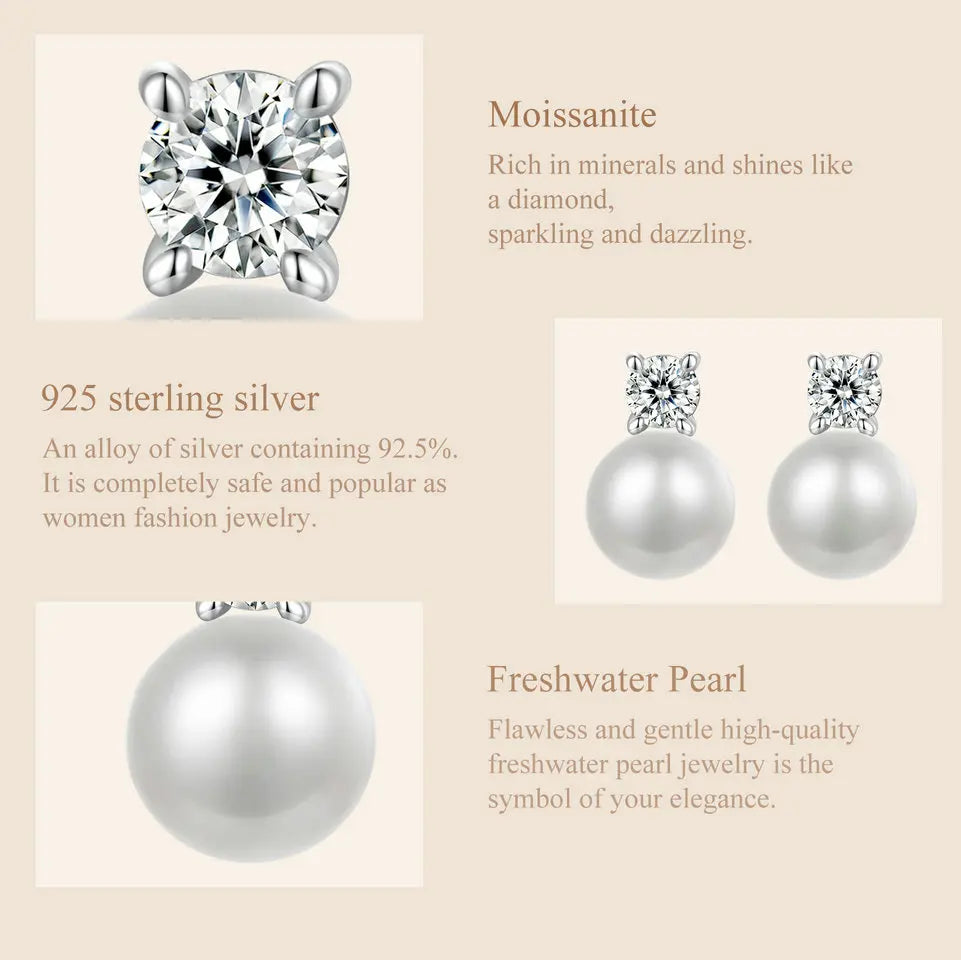 925 Sterling Silver Freshwater Pearl Stud Earrings