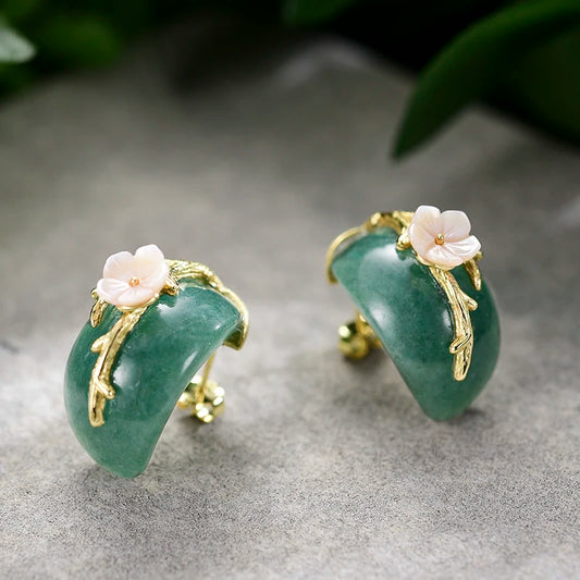 Plum Flower Stud Earrings
