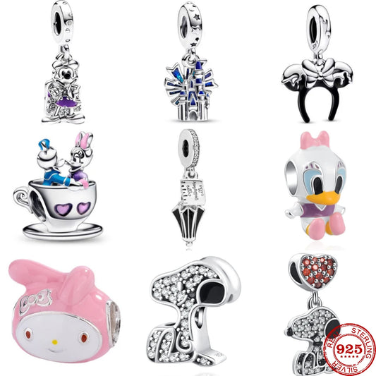 Mickey Disney Castle Donald Duck Daisy Duck Pendant Charms Beads