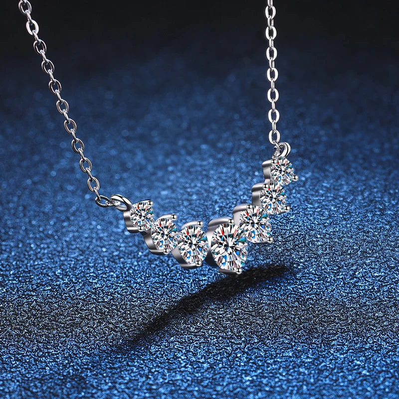 Moissanite Necklace 925 Sterling Sliver Plated 18k White Gold Necklace