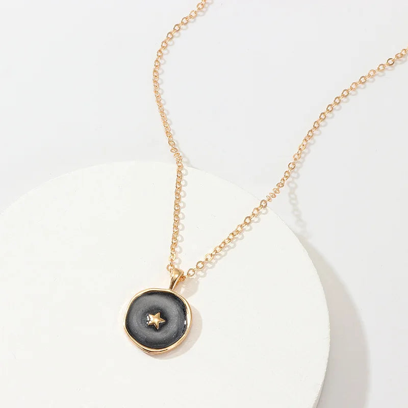 Colorful Moon Star Lightning Pendant Necklaces