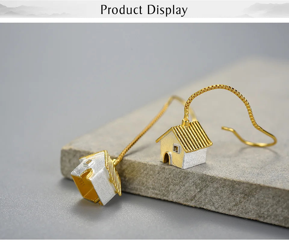 Unique Castle Long Hanging Dangle Earrings
