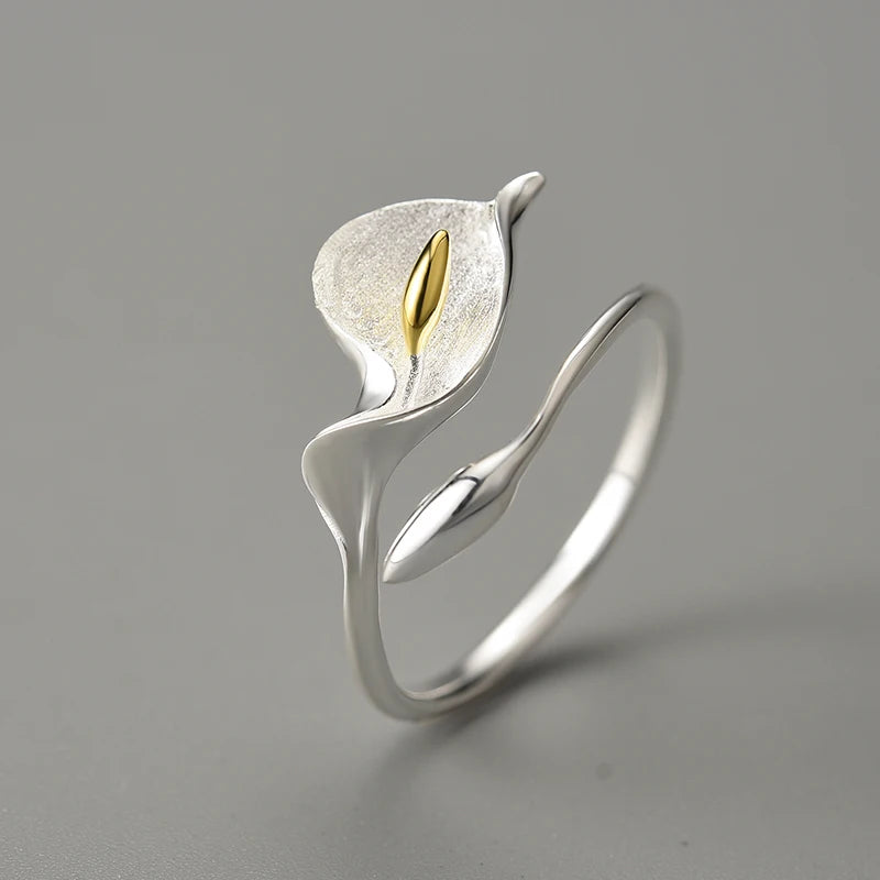 New Calla Lily Flower Adjustable Ring