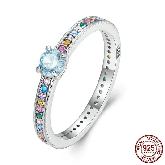 925 Sterling Silver Multicolor Zircon