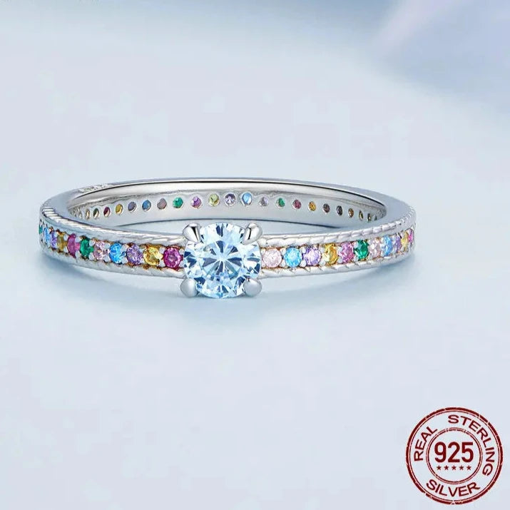 925 Sterling Silver Multicolor Zircon