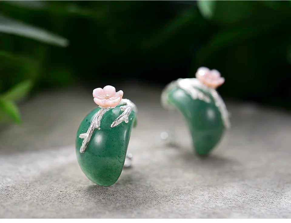 Plum Flower Stud Earrings